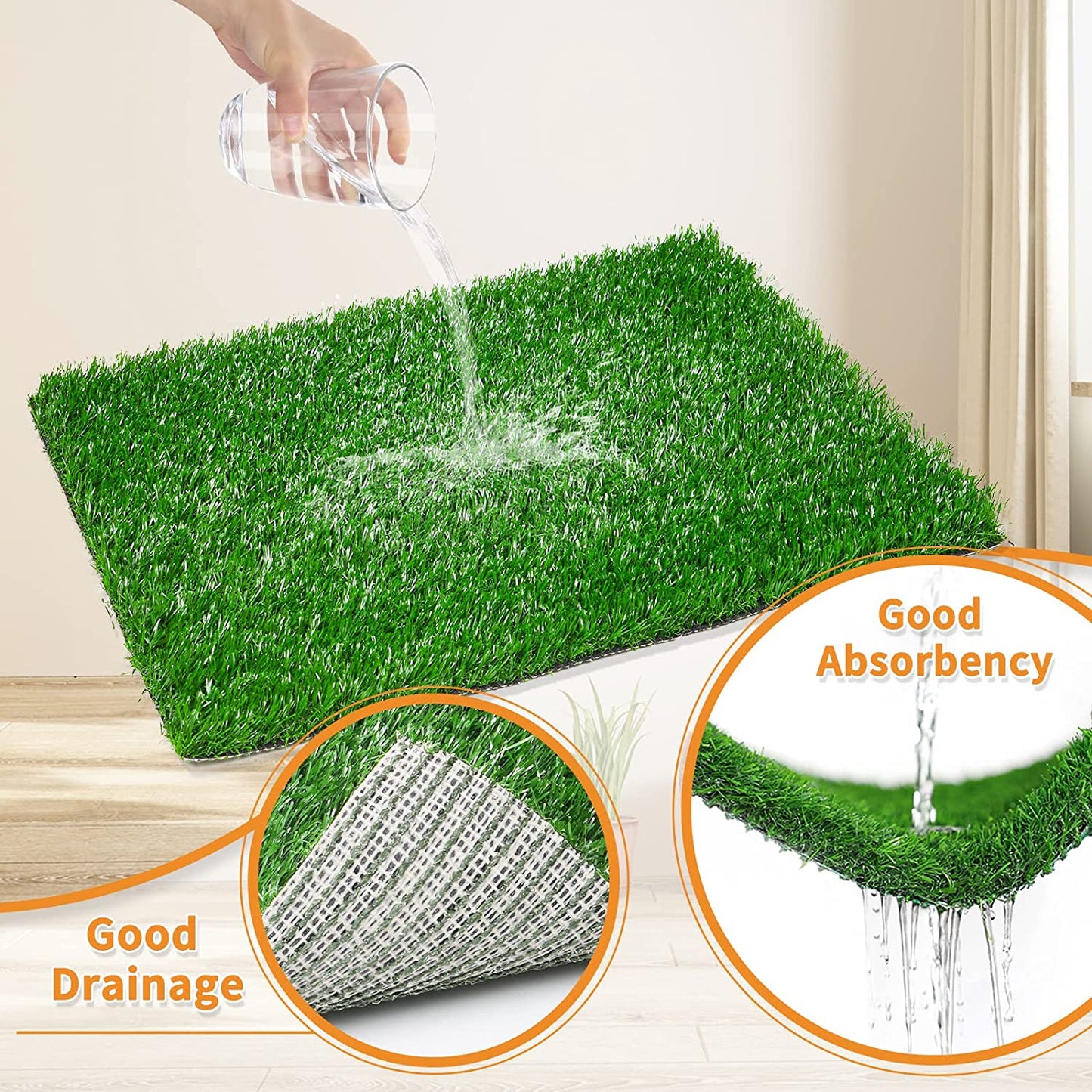 Dapper Dog Turf | Indoor Potty Solution, Easy Clean Grass Pee Pads - Hartwella