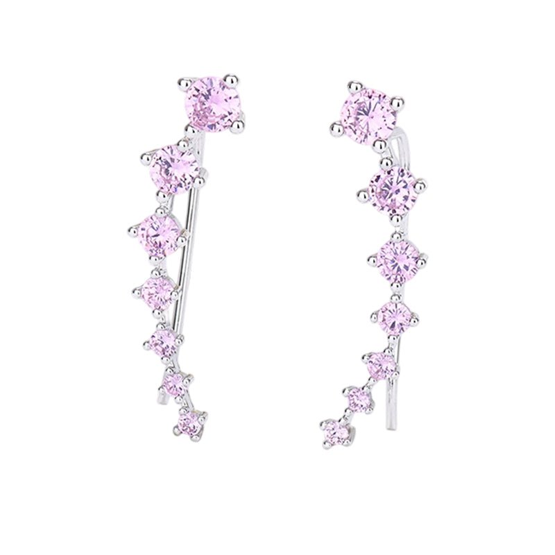 Dazzle Crawler Earrings for Women | Zirconia Stones, Unique Ear Climber Design - Hartwella