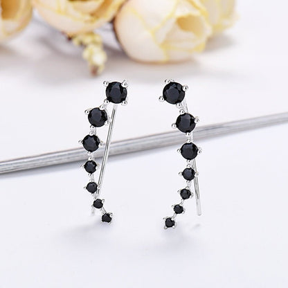 Dazzle Crawler Earrings for Women | Zirconia Stones, Unique Ear Climber Design - Hartwella