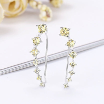 Dazzle Crawler Earrings for Women | Zirconia Stones, Unique Ear Climber Design - Hartwella