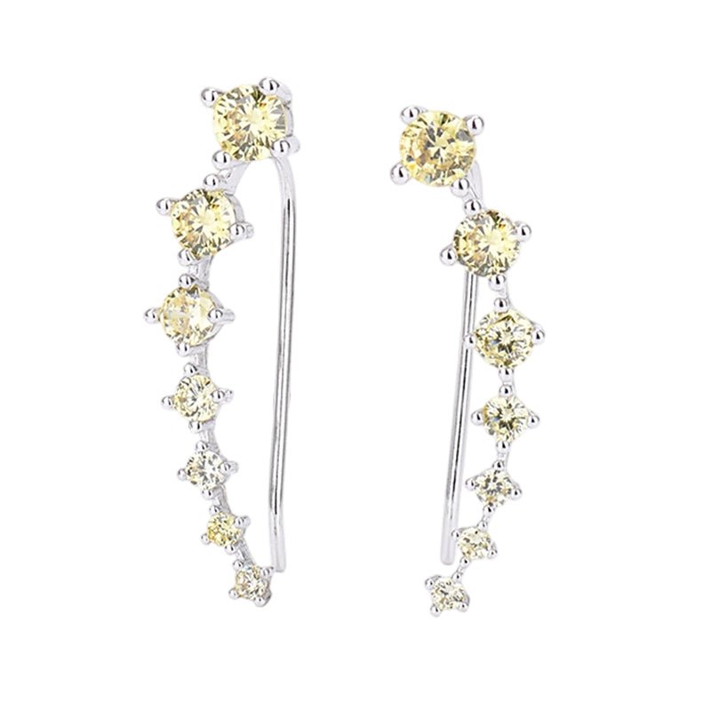 Dazzle Crawler Earrings for Women | Zirconia Stones, Unique Ear Climber Design - Hartwella