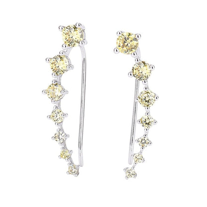 Dazzle Crawler Earrings for Women | Zirconia Stones, Unique Ear Climber Design - Hartwella
