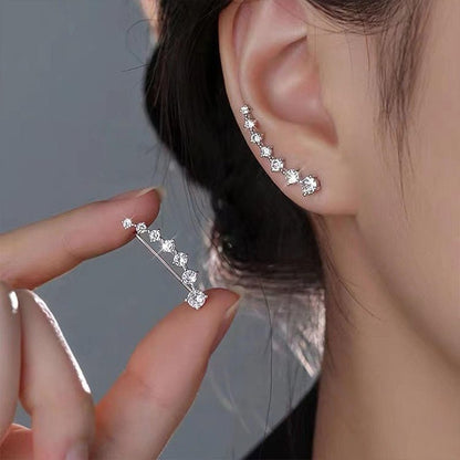 Dazzle Crawler Earrings for Women | Zirconia Stones, Unique Ear Climber Design - Hartwella