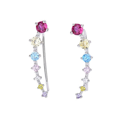Dazzle Crawler Earrings for Women | Zirconia Stones, Unique Ear Climber Design - Hartwella