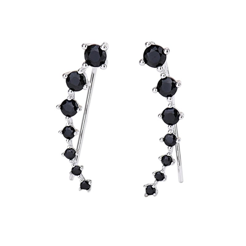 Dazzle Crawler Earrings for Women | Zirconia Stones, Unique Ear Climber Design - Hartwella