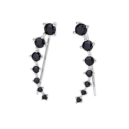 Dazzle Crawler Earrings for Women | Zirconia Stones, Unique Ear Climber Design - Hartwella