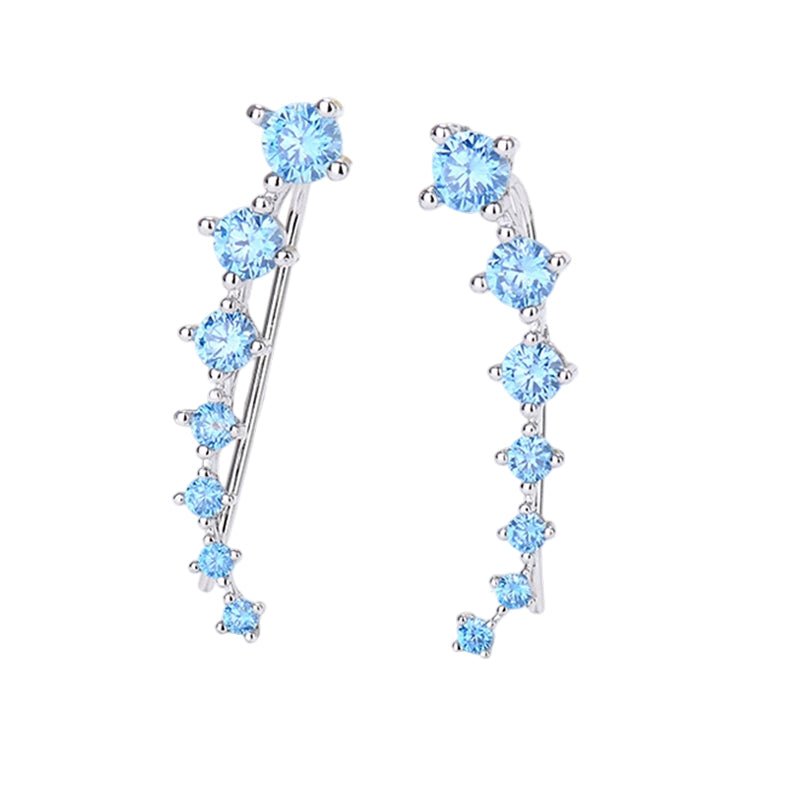 Dazzle Crawler Earrings for Women | Zirconia Stones, Unique Ear Climber Design - Hartwella