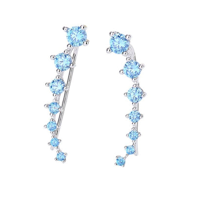 Dazzle Crawler Earrings for Women | Zirconia Stones, Unique Ear Climber Design - Hartwella