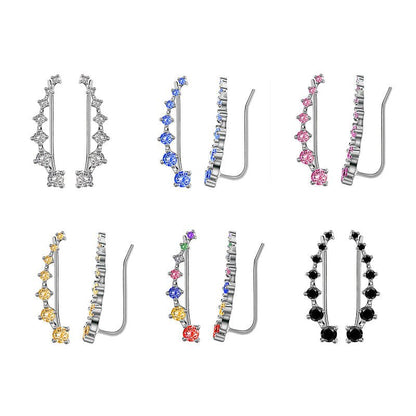 Dazzle Crawler Earrings for Women | Zirconia Stones, Unique Ear Climber Design - Hartwella