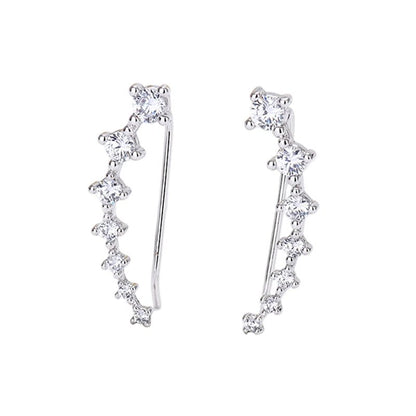 Dazzle Crawler Earrings for Women | Zirconia Stones, Unique Ear Climber Design - Hartwella
