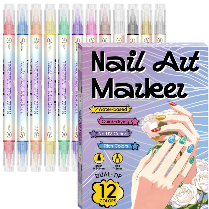Dazzle Nail Art Pens | Dual-Tip, Quick-Dry - Hartwella