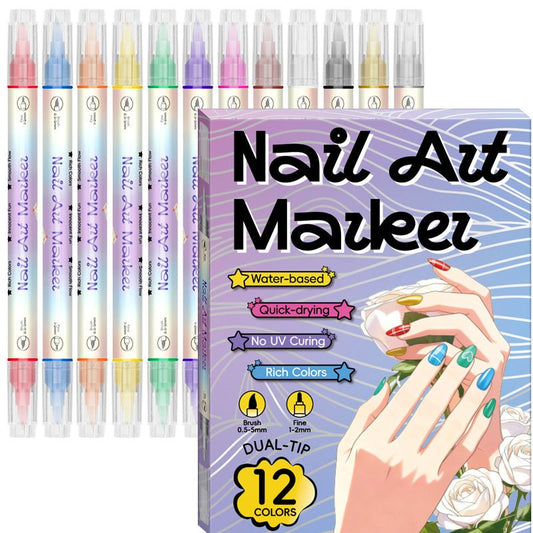 Dazzle Nail Art Pens | Dual-Tip, Quick-Dry - Hartwella