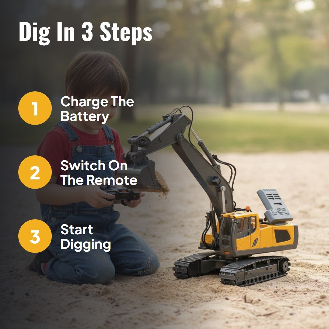 Diggo™ 1:20 RC Excavator (11 Channels)