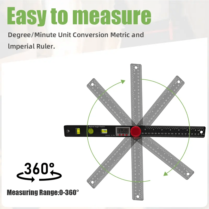 DigiAngle Pro Ruler | 4 - in - 1 Digital Angle Finder - Hartwella