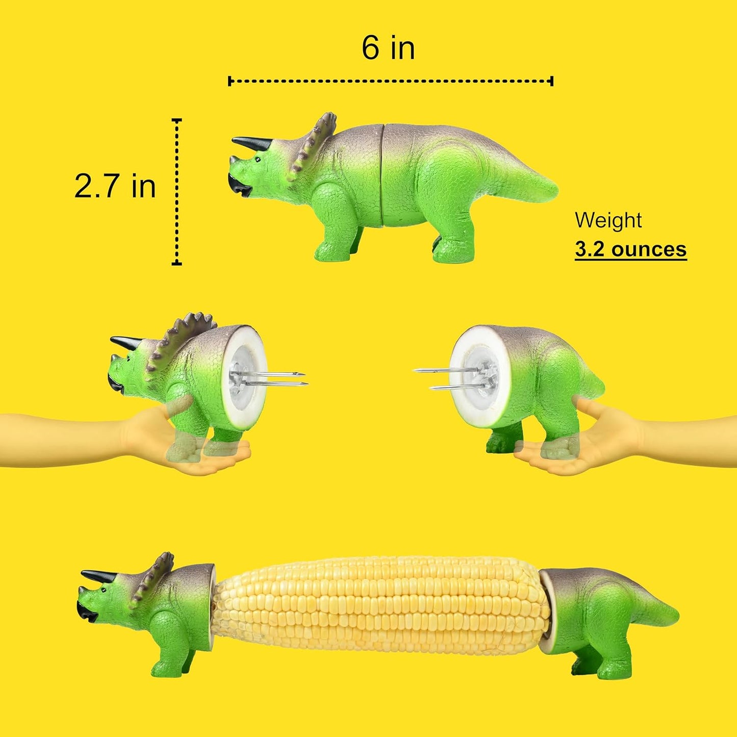 DinoGrip Corn Holders | Stainless Steel Prongs for Corn on the Cob - Hartwella