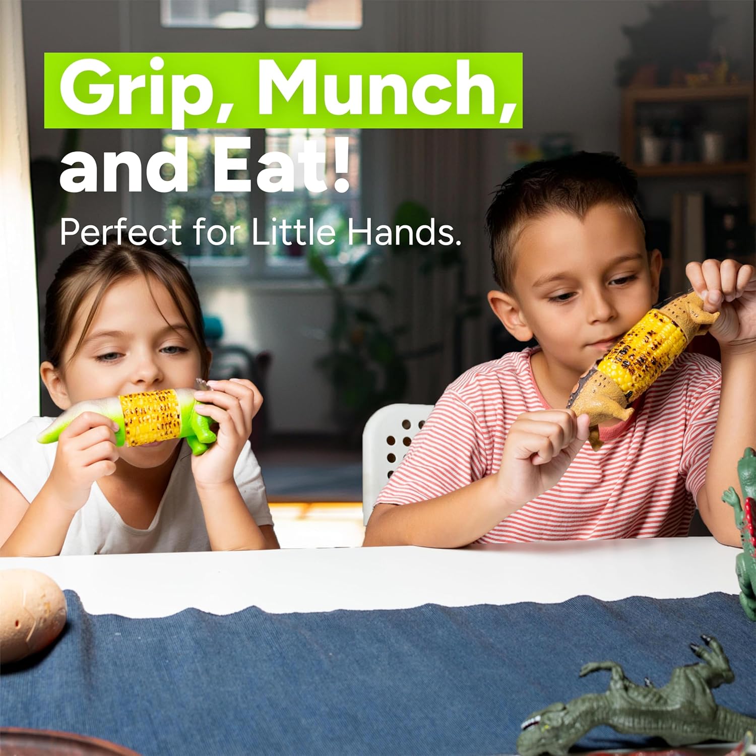 DinoGrip Corn Holders | Stainless Steel Prongs for Corn on the Cob - Hartwella