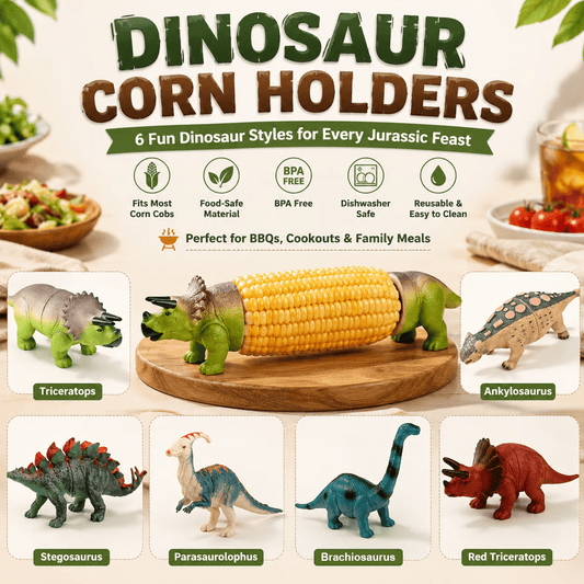 DinoGrip Corn Holders | Stainless Steel Prongs for Corn on the Cob - Hartwella