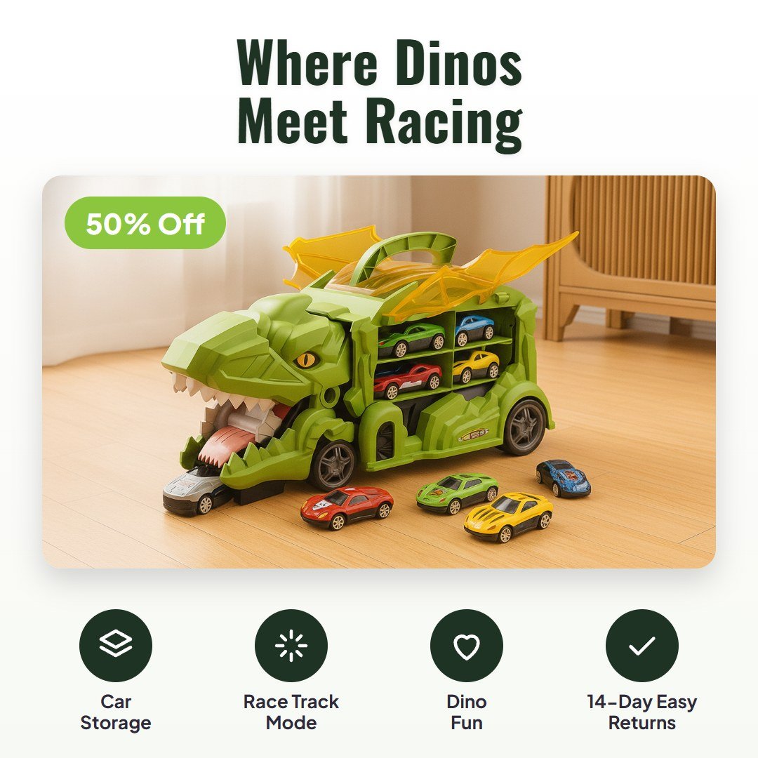 Dinoroll™ Dinosaur Car Transport Truck - Hartwella