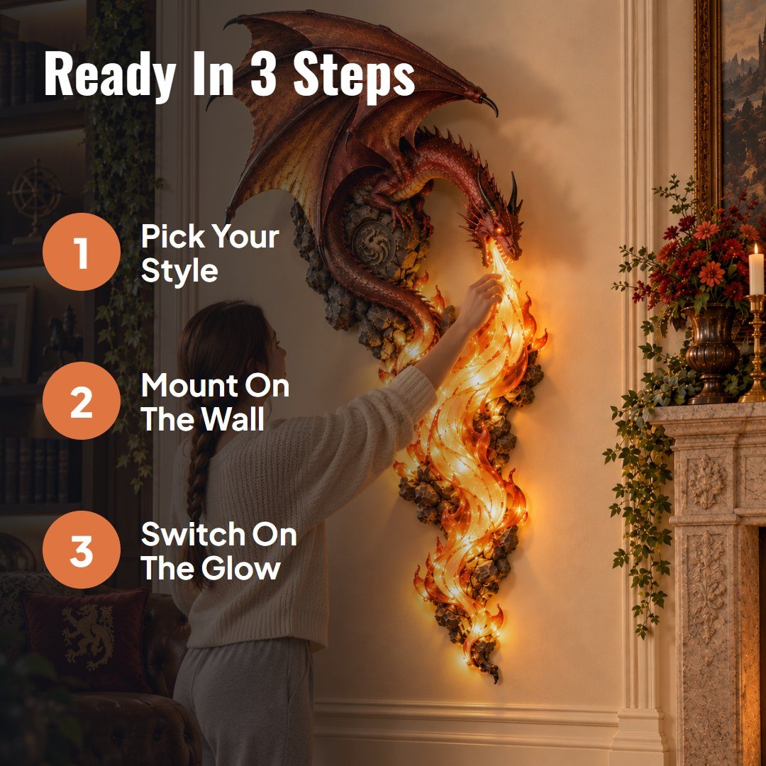 Drakora™ Dragon Flame Wall Sconce - Hartwella