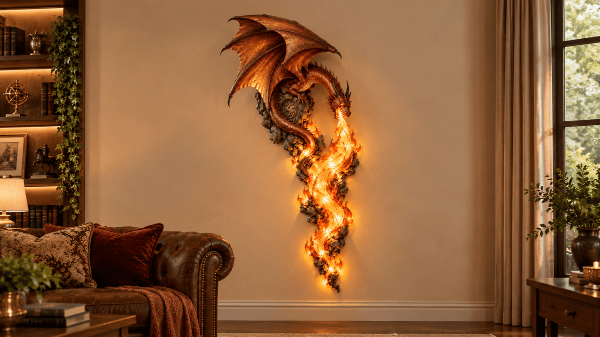 Drakora™ Dragon Flame Wall Sconce - Hartwella