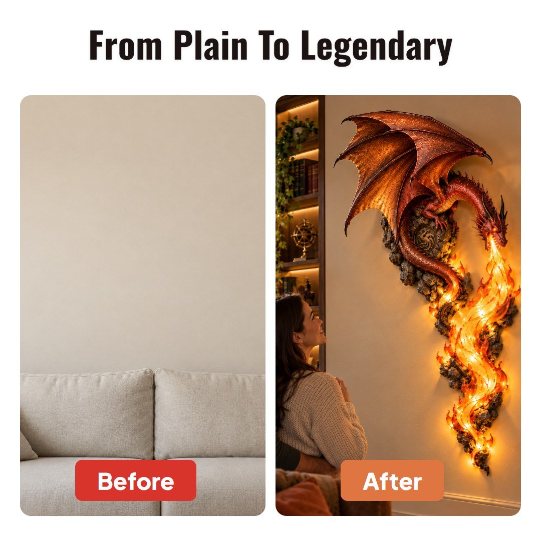 Drakora™ Dragon Flame Wall Sconce - Hartwella