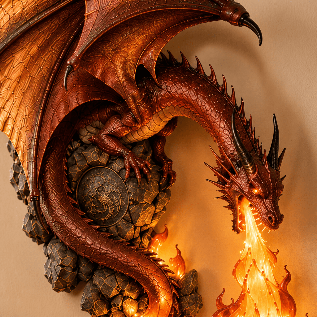 Drakora™ Dragon Flame Wall Sconce - Hartwella