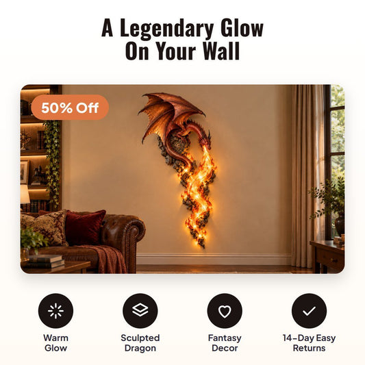 Drakora™ Dragon Flame Wall Sconce - Hartwella