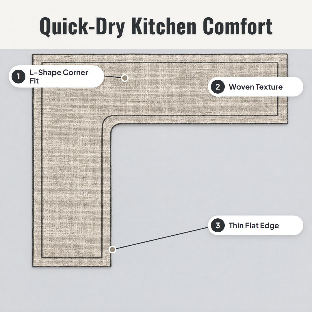 Driza™ L-Shaped Kitchen Mat - Hartwella