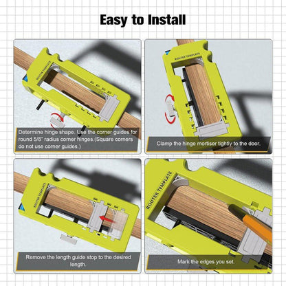 Dura Door Hinge Jig | Adjustable Router Tool for Precision Mortise Installation - Hartwella
