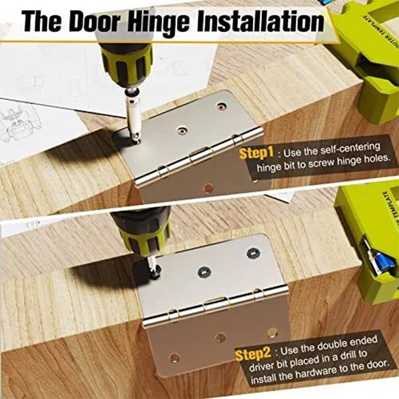 Dura Door Hinge Jig | Adjustable Router Tool for Precision Mortise Installation - Hartwella