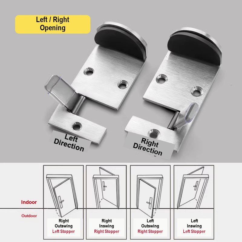Dura Door Stop | Heavy-Duty Stainless Steel, Impact Absorbing Rubber - Hartwella