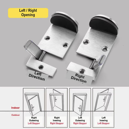 Dura Door Stop | Heavy-Duty Stainless Steel, Impact Absorbing Rubber - Hartwella