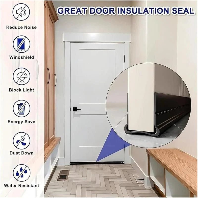 Dura Draft Stopper | Under-Door Soft PVC Seal, Adjustable Fit for 3.5–5.5 cm Doors - Hartwella