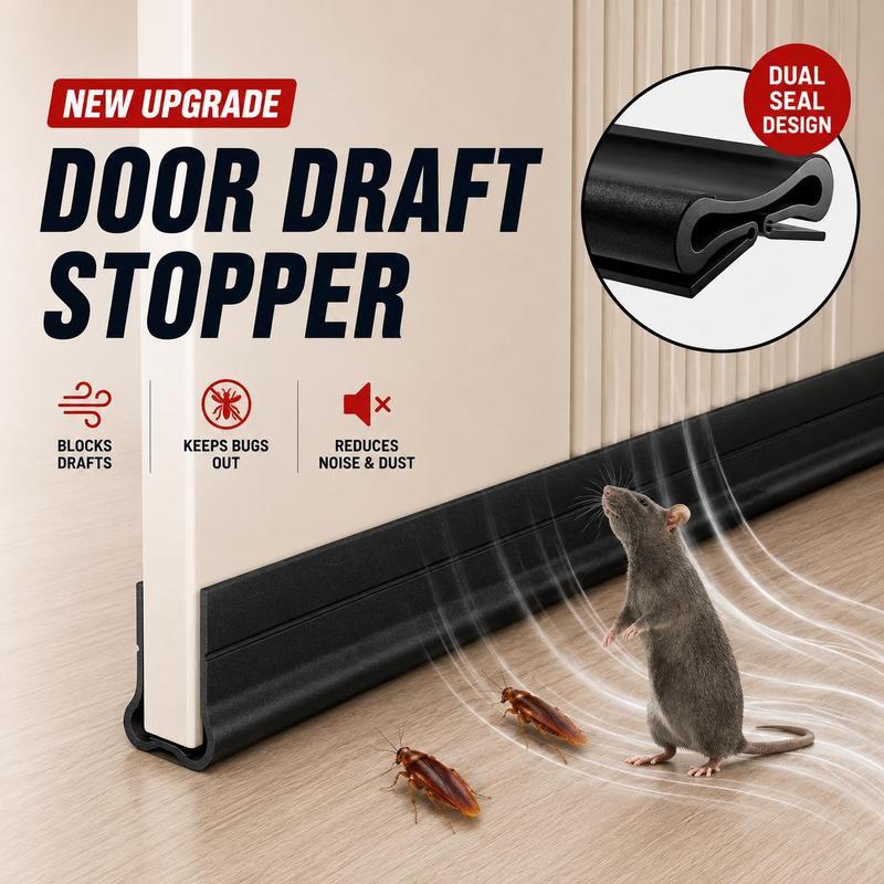 Dura Draft Stopper | Under-Door Soft PVC Seal, Adjustable Fit for 3.5–5.5 cm Doors - Hartwella