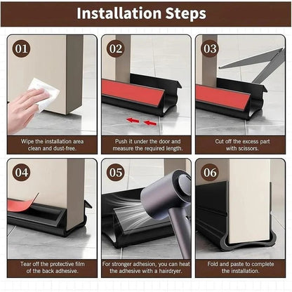 Dura Draft Stopper | Under-Door Soft PVC Seal, Adjustable Fit for 3.5–5.5 cm Doors - Hartwella