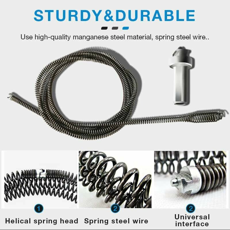 Dura Drain Auger | Heavy - Duty Manganese Steel for Unclogging Sinks and Toilets - Hartwella