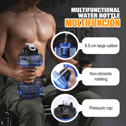 Dura Dumbbell Water Bottle | Ergonomic Design, BPA - Free, Flip - Top Spout - Hartwella
