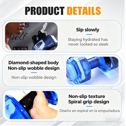 Dura Dumbbell Water Bottle | Ergonomic Design, BPA - Free, Flip - Top Spout - Hartwella