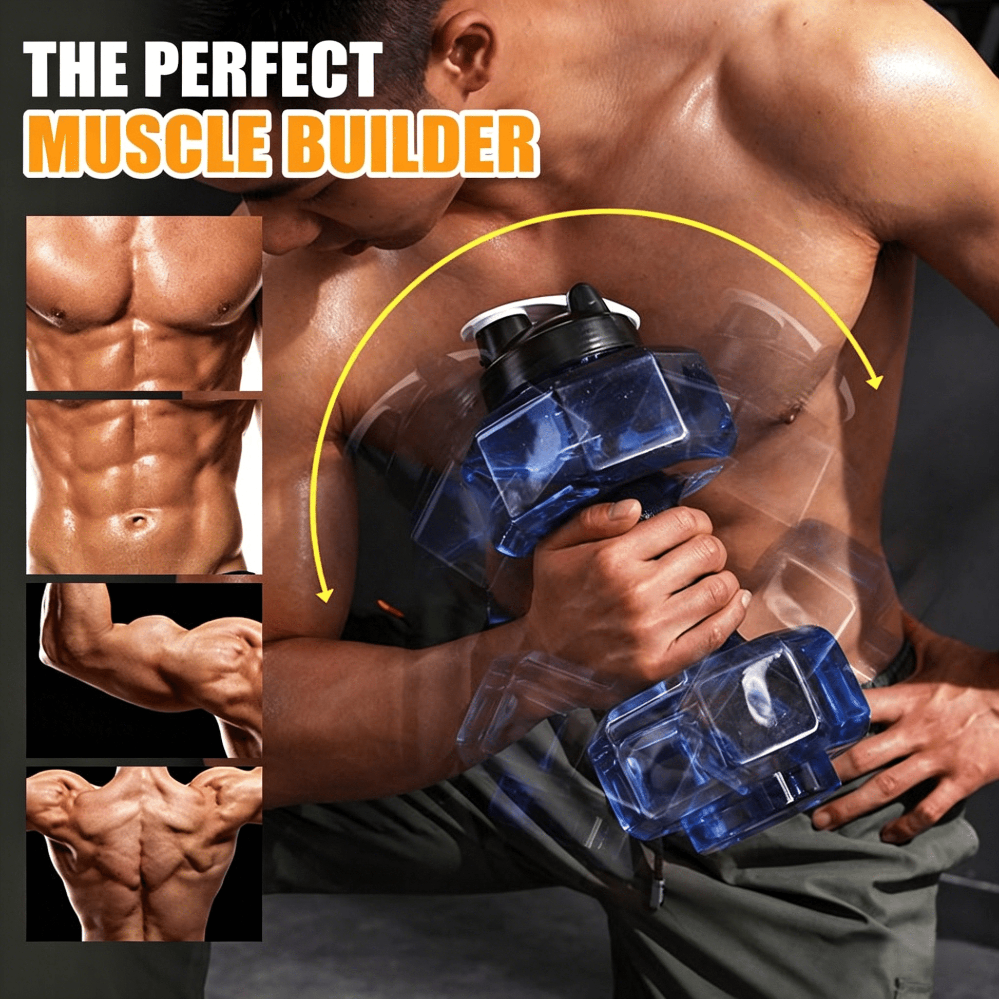 Dura Dumbbell Water Bottle | Ergonomic Design, BPA - Free, Flip - Top Spout - Hartwella
