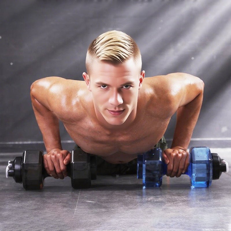 Dura Dumbbell Water Bottle | Ergonomic Design, BPA - Free, Flip - Top Spout - Hartwella
