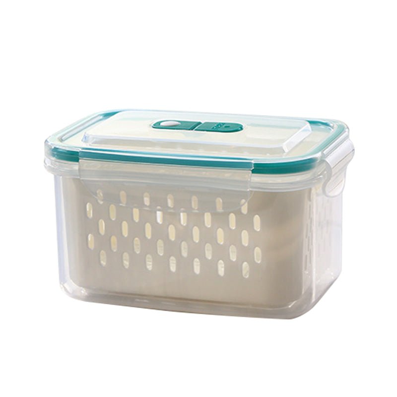 Dura Fresh Food Storage Container | 2 - in - 1 Draining Design, Airtight & Stackable - Hartwella