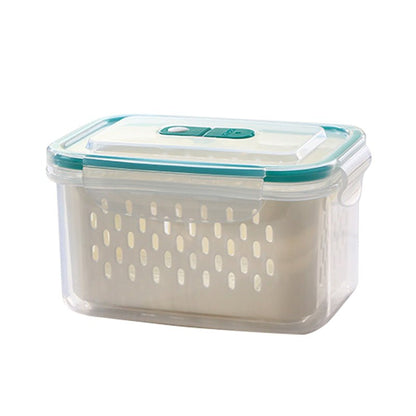 Dura Fresh Food Storage Container | 2 - in - 1 Draining Design, Airtight & Stackable - Hartwella