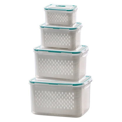 Dura Fresh Food Storage Container | 2 - in - 1 Draining Design, Airtight & Stackable - Hartwella