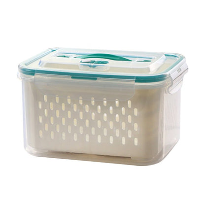 Dura Fresh Food Storage Container | 2 - in - 1 Draining Design, Airtight & Stackable - Hartwella