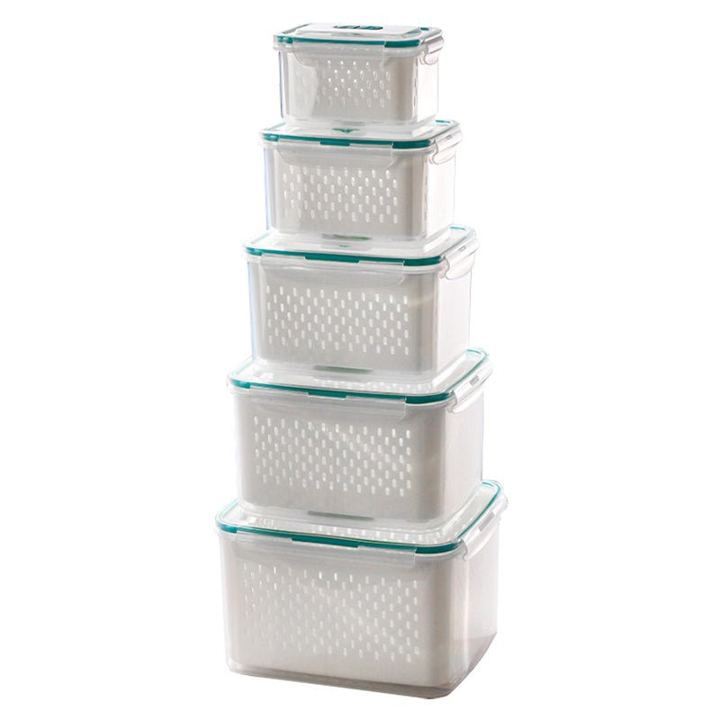 Dura Fresh Food Storage Container | 2 - in - 1 Draining Design, Airtight & Stackable - Hartwella