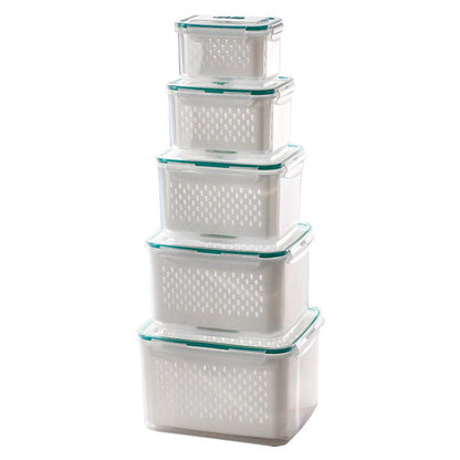 Dura Fresh Food Storage Container | 2 - in - 1 Draining Design, Airtight & Stackable - Hartwella