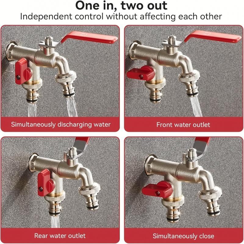 Dura Garden Faucet | Stainless Steel, Double Outlet Hose Bibs - Hartwella