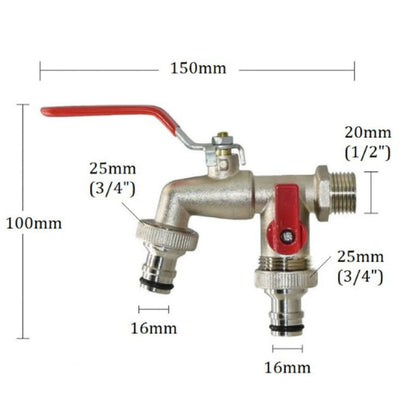 Dura Garden Faucet | Stainless Steel, Double Outlet Hose Bibs - Hartwella