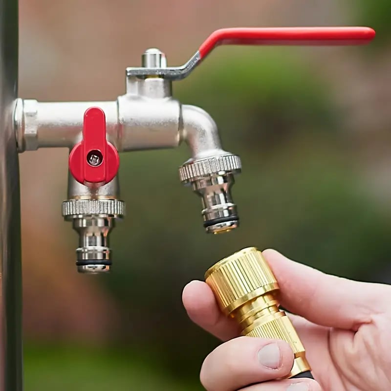 Dura Garden Faucet | Stainless Steel, Double Outlet Hose Bibs - Hartwella
