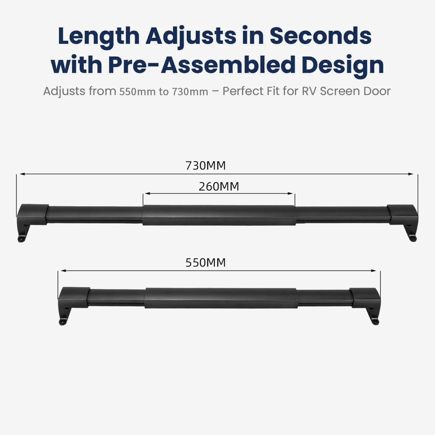 Dura Glide RV Handle | Lightweight Telescopic Aluminum for Screen Doors - Hartwella
